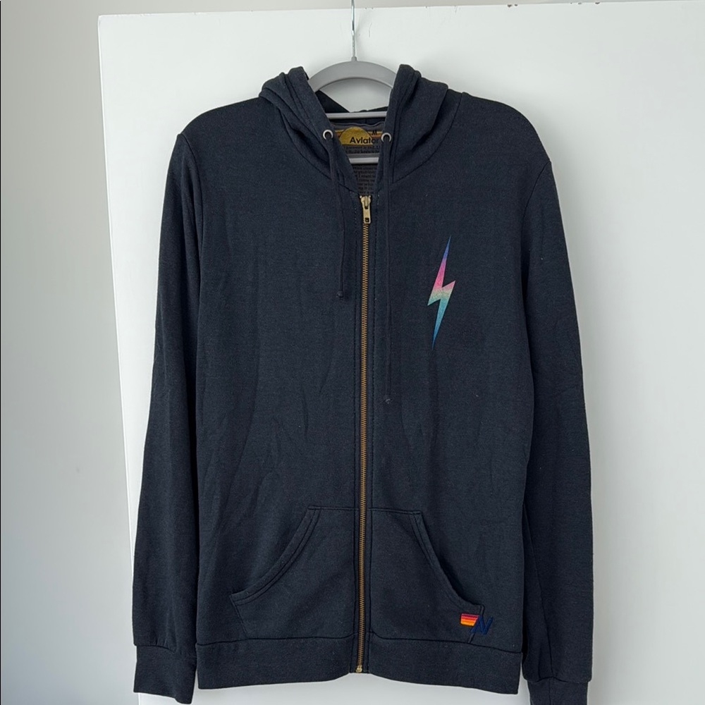 Aviator Nation Navy Zip Up Jacket